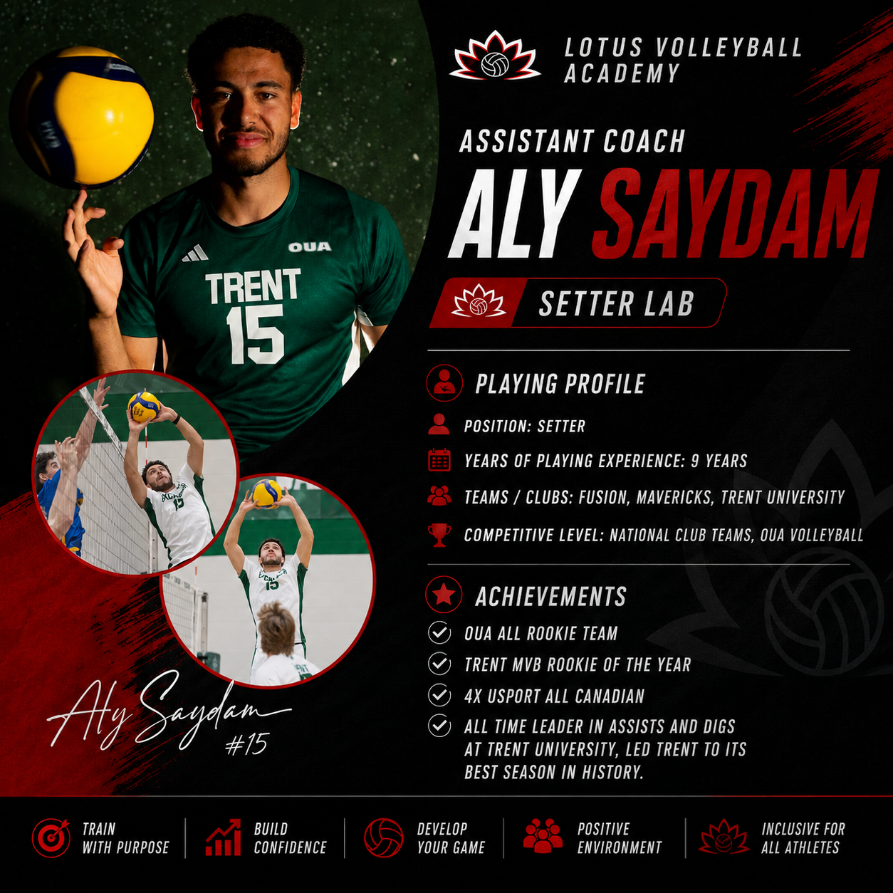 Aly Saydam – Assistant Coach, Setter Lab
