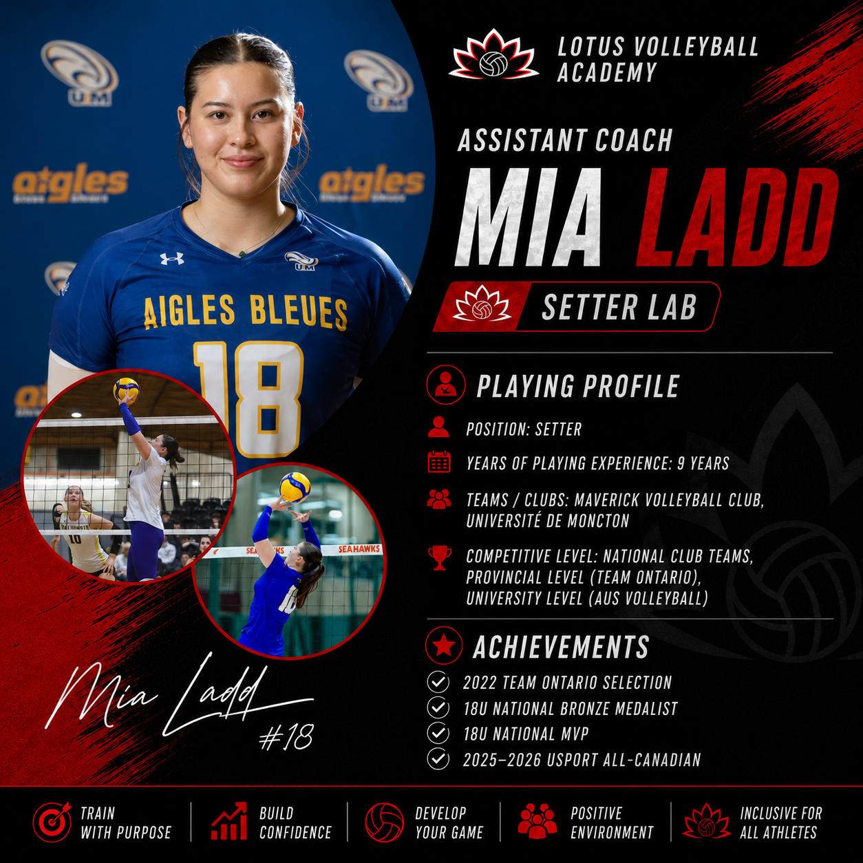 Mia Ladd – Assistant Coach, Setter Lab